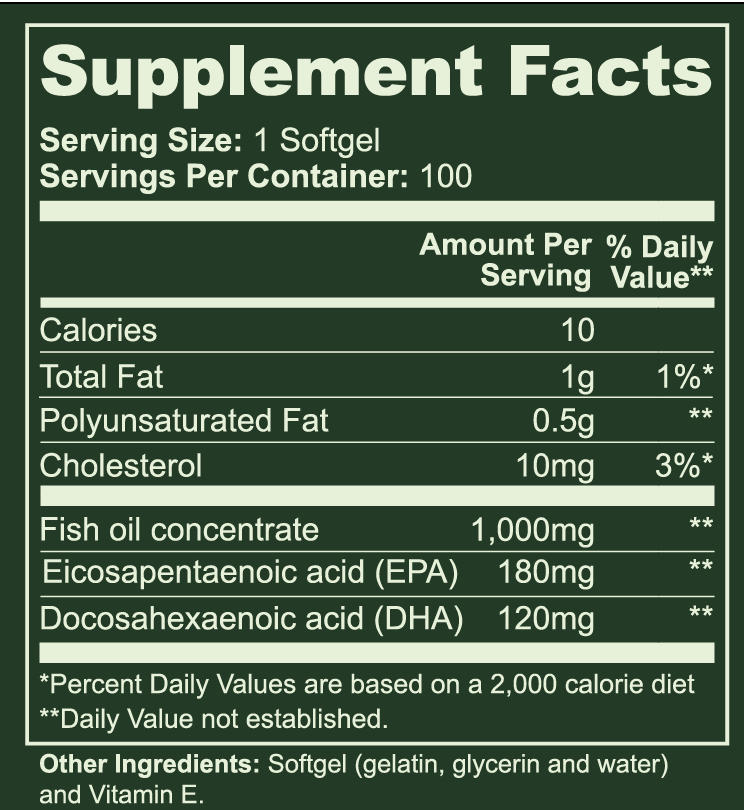 Omega-3 EPA 180mg + DHA 120mg